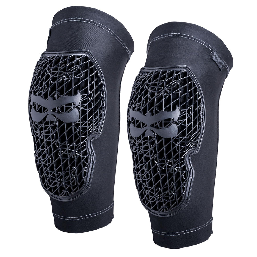 Kali Protectives front view of Strike elbow guards showing streamlined fit and coverage
