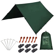 KALINCO front packaged tarp showing compact carry bag and included kit benefits