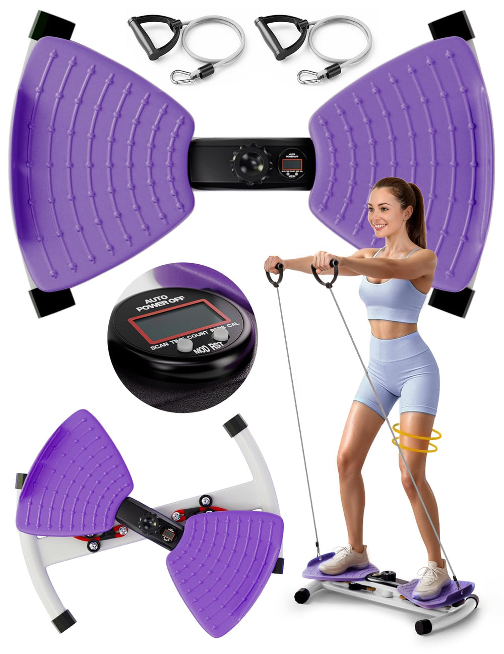 Karimonox front view deep purple showing compact twist board and LED benefits