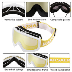 Karsaer goggles worn over glasses showing OTG fit and comfortable protection
