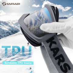 Karsaer goggles worn over glasses showing OTG fit and comfort