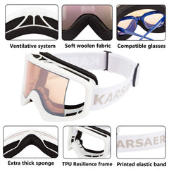 Karsaer strap attached to helmet showing secure fit for active skiing
