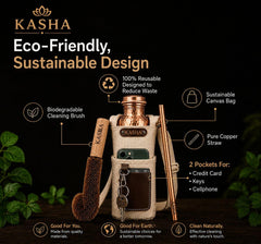 KASHA coconut coir cleaning brush showing gentle, eco-friendly maintenance