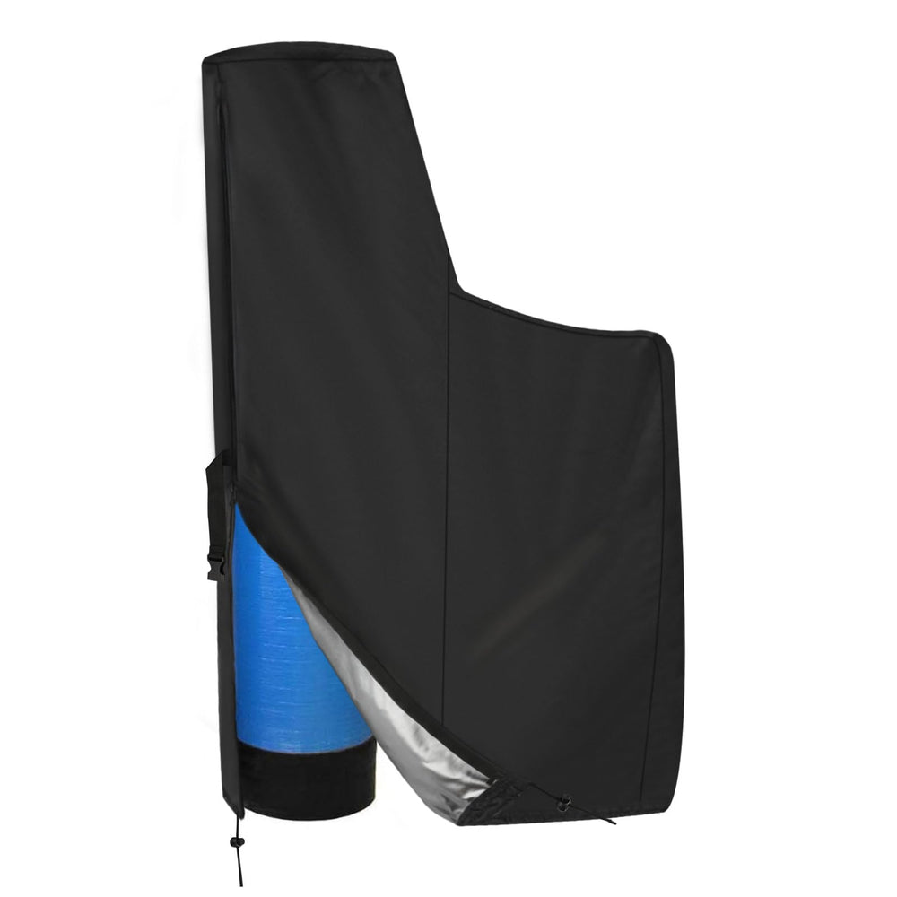 Kasla front view on softener showing full coverage and weather protection