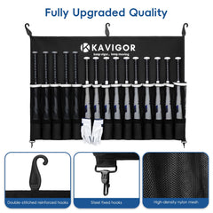 KAVIGOR reinforced J-hooks and steel buckle providing stable mounting