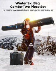 KEMIMOTO 25L boot bag front shot holding boots and accessories for organized travel