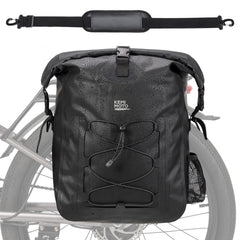 KEMIMOTO front view of 30L pannier showing sleek waterproof profile and ample storage