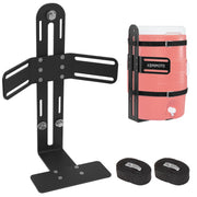 KEMIMOTO front view of steel cooler holder showing sturdy cradle and straps, secure transport