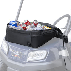 KEMIMOTO front view showing cooler bag mounted and organized benefit visibility