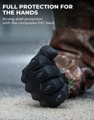 KEMIMOTO close-up of hard shell knuckle protection for impact resistance