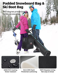 KEMIMOTO long S-shaped zipper open for easy loading and quick airport access