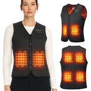 KEMIMOTO vest front view showing v-neck and slim fit warmth