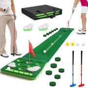 KEMLDIVS front view of putting green mat showing cups and flags for realistic practice