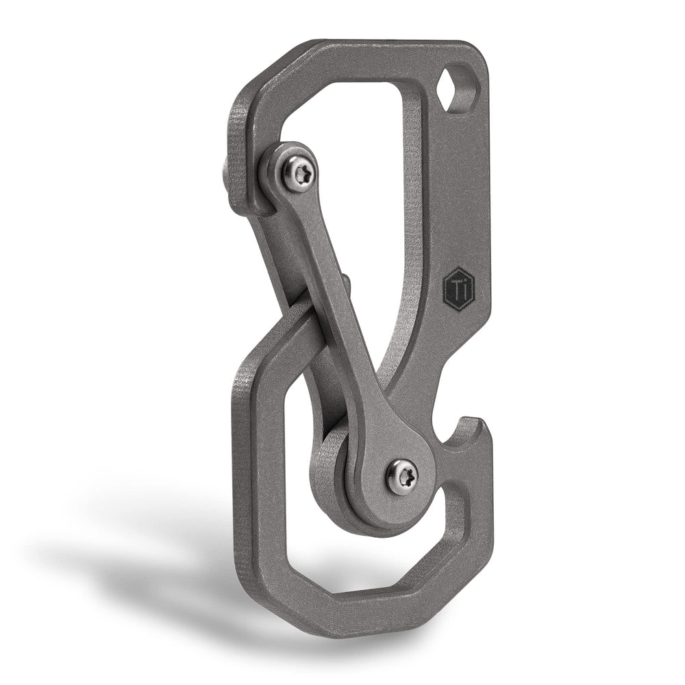 KeyUnity titanium carabiner front view showing durable design and tidy key carry