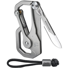 KeyUnity KU00 front view showing carabiner and closed multitool benefit durable carry