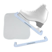 Kiarela front packaging showing white guards and towel, clear kit benefit