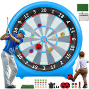 KIKILIVE front view of inflated dartboard showing game zones and quick setup benefit
