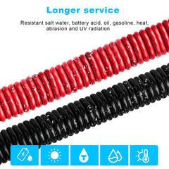 Kimbluth red and black 30ft spools side-by-side for color-coded marine wiring convenience