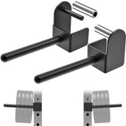 Kipika front view mounted on power rack showing neat plate organization and easy access