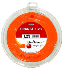 Kirschbaum reel front packaging showing orange polyester and brand benefit