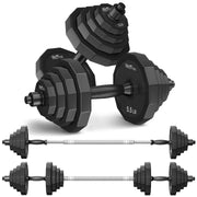 KISS GOLD front view of assembled dumbbells showing compact versatility