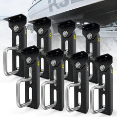 KJE front view of eight brackets showing kit and durable finish benefits