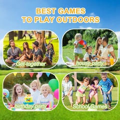 KLUMORTI ten elastic balls and two pumps laid out for quick setup and inflation