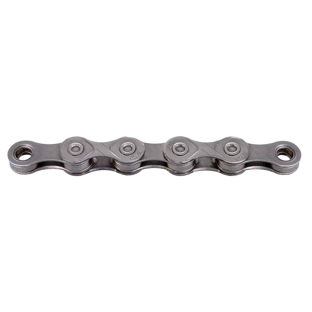 KMC E10 front packaging showing 136 links and e‑bike compatibility for reliable torque handling