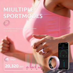 Koepovk ring worn on a woman's hand illustrating discreet fitness tracking and style