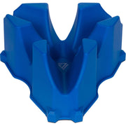 KOM Cycling front view of riser block showing stable cradle and quick setup benefit
