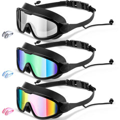 Konohan front view of three-goggle pack showing included accessories and value
