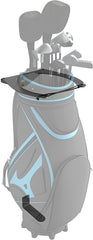 Koova front view showing mounted golf bag and neat garage storage benefit
