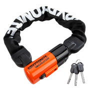 Kryptonite front view of locked chain showing robust security