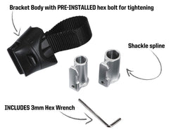 Kryptonite bracket on different tube shapes demonstrating universal fit