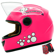 kuaifly front view pink panda helmet showing playful design and visible safety