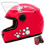 kuaifly red panda helmet front view showing full-face protection and playful design