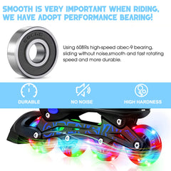 Kutrick wheels installed on an inline skate demonstrating smooth, fast rolling