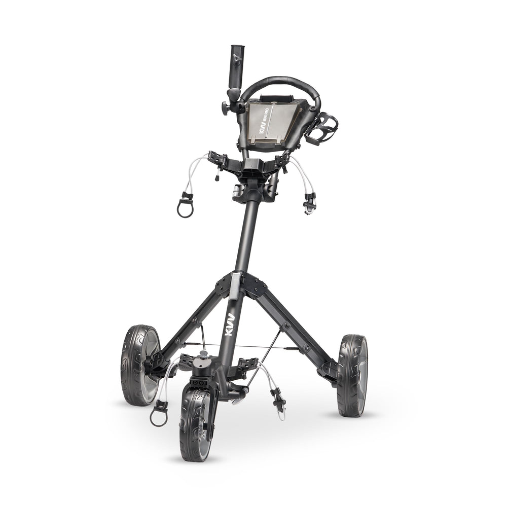 KVV Mini-Pro front view showing frame and bag support, easy maneuvering benefit