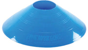 Kwik Goal blue disc cones front-pack visual shows compact storage benefit