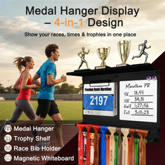 KWYADLUO top shelf with trophy and photo illustrating display versatility