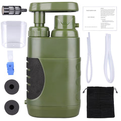 LACUCINO front view of pump filter showing compact design and portability benefits