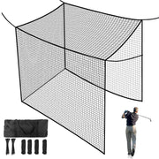 LalaKoo front view of 10x10x10ft golf net showing full coverage and protection