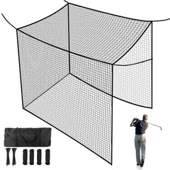 LalaKoo front view of 10x10x10ft golf net showing full coverage and protection