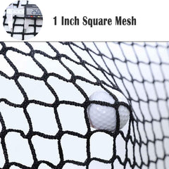 LalaKoo practice net tied to trees in a backyard demonstrating easy setup