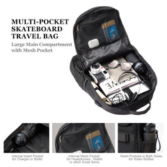 LANBX open laptop compartment protecting a 15–17 inch laptop during transit