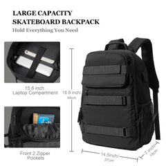 LANBX side view with skateboard attached demonstrating secure carry