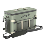 Lanedo front view of cooler showing capacity and portability benefit