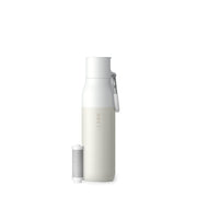LARQ front view of bottle showing sleek obsidian finish and compact design benefit