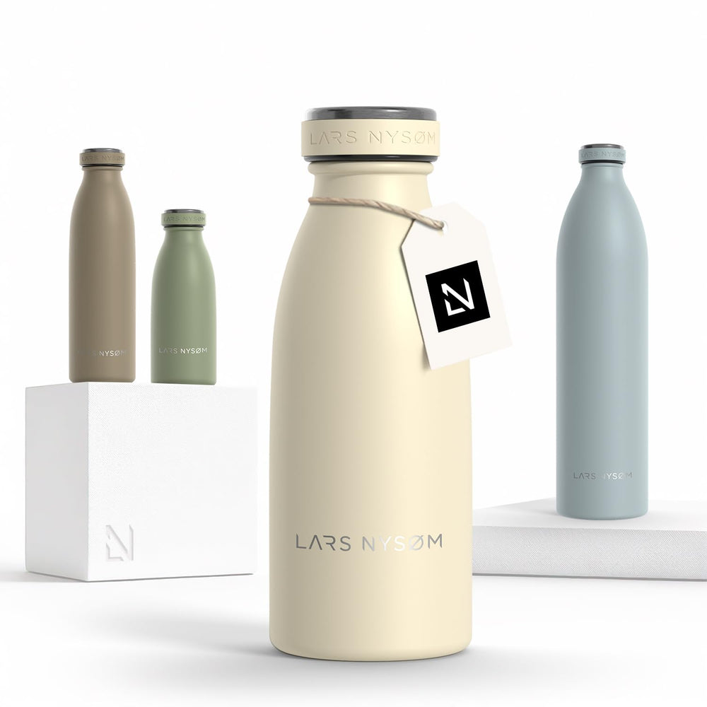 LARS NYSØM front view of Ren bottle showing slim minimalist design and portability