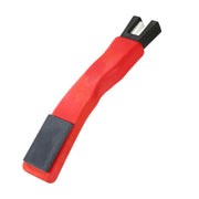 lasuroa front view of red sharpener showing compact design and easy grip